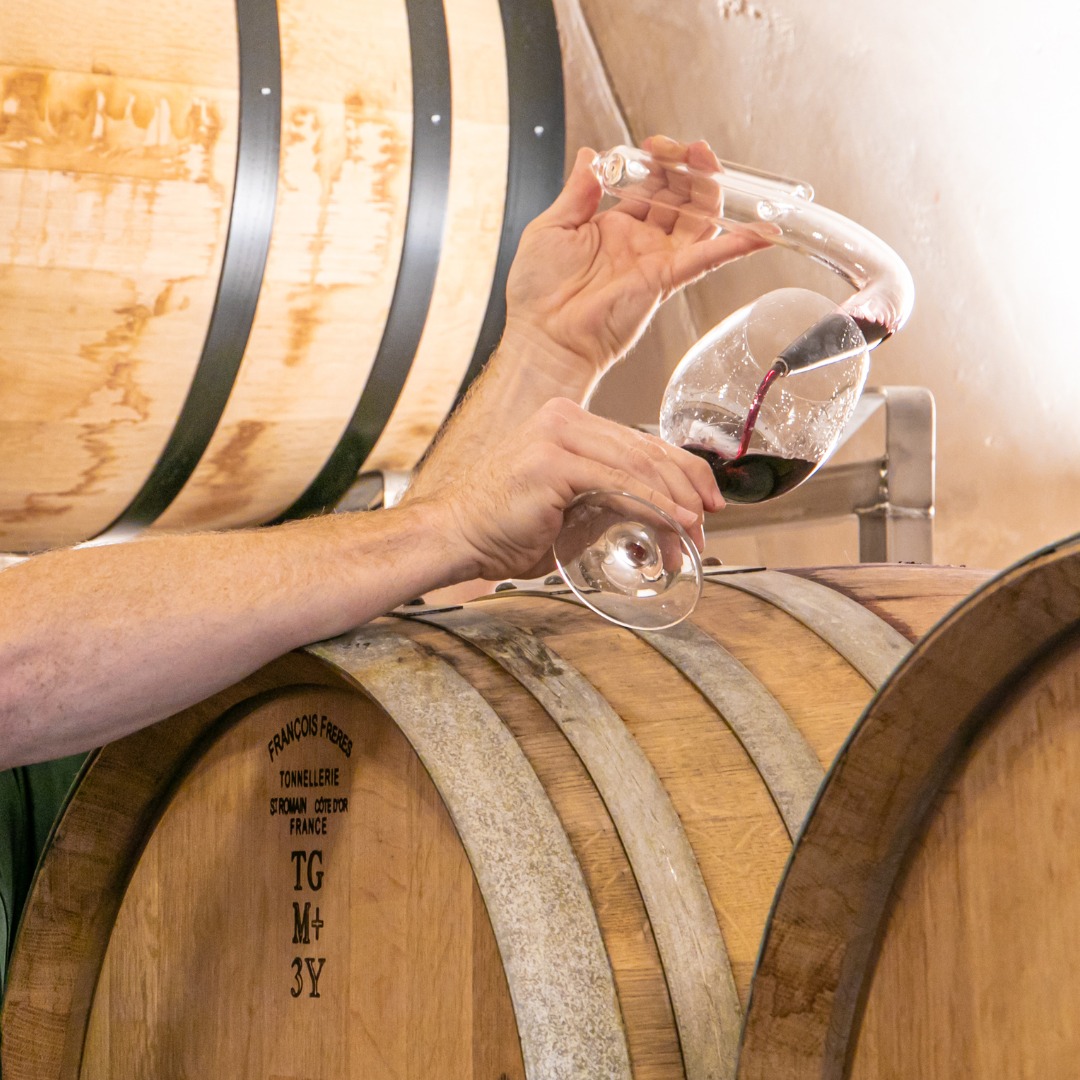 Lecavalier Cellars - Wine being poured from Barrel